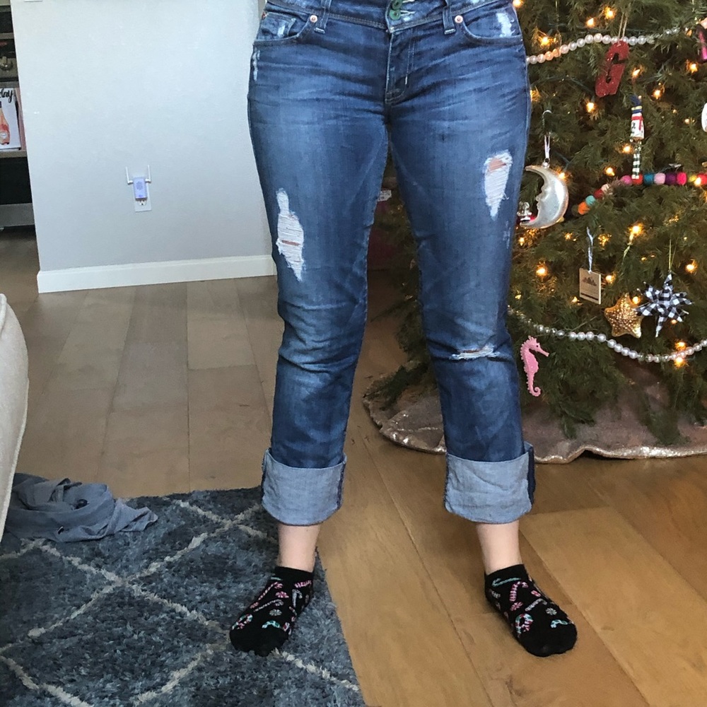 Distressed Hudson Capris